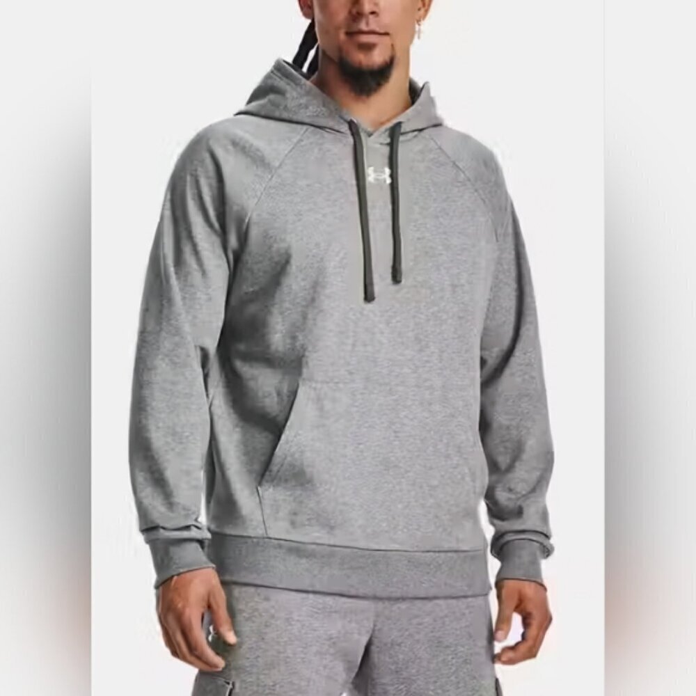 Under Armour Rival Fleece Mens XL Gray Pullover Hoodie Athletic Sweatshirt